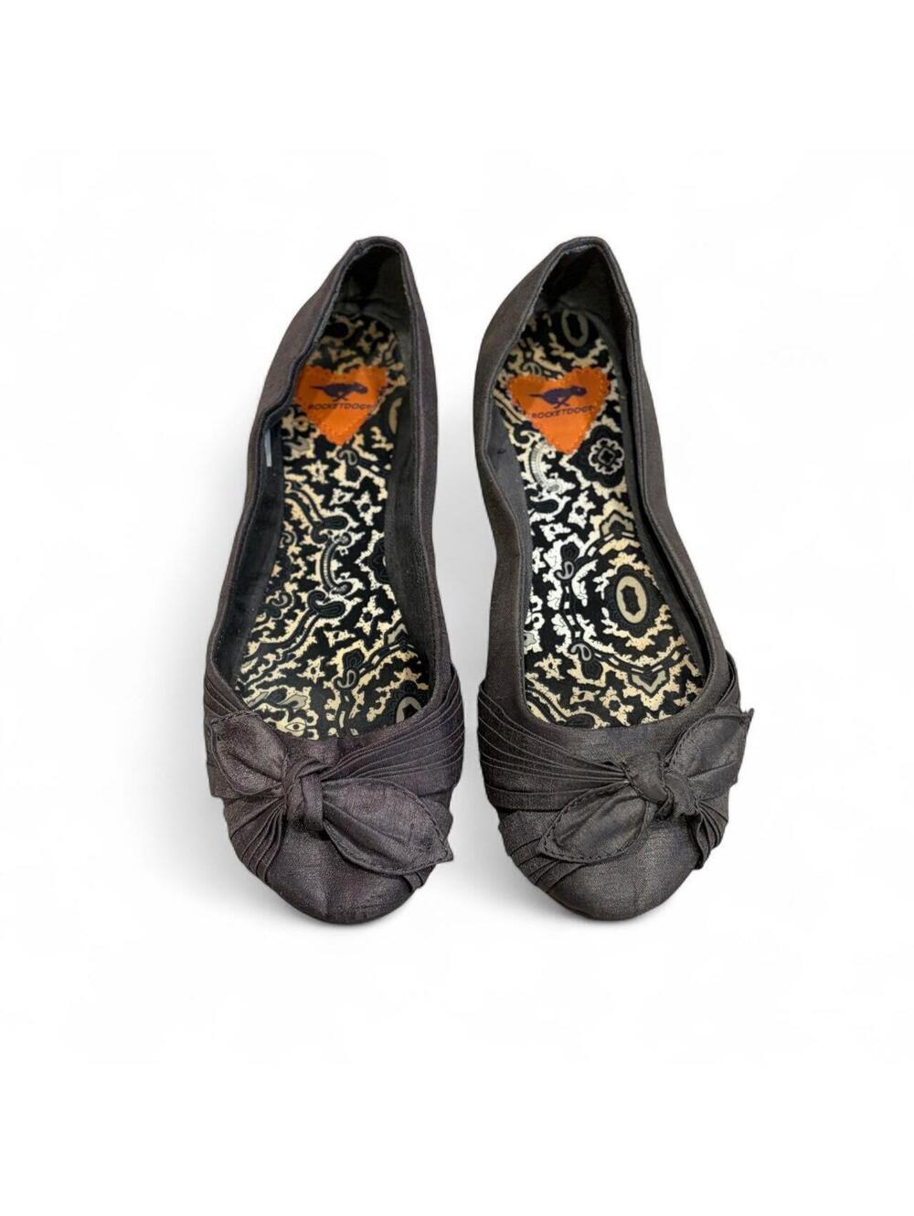 Vintage Rocket Dog Brown Satin Bow Flats 🤎🎀